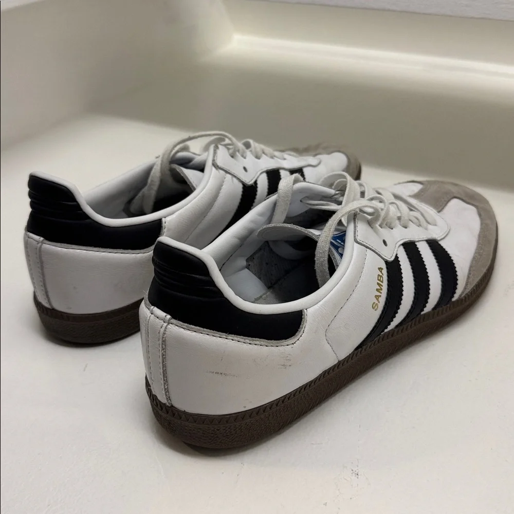 Adidas Samba White Leather Sneakers - Picture 3 of 5
